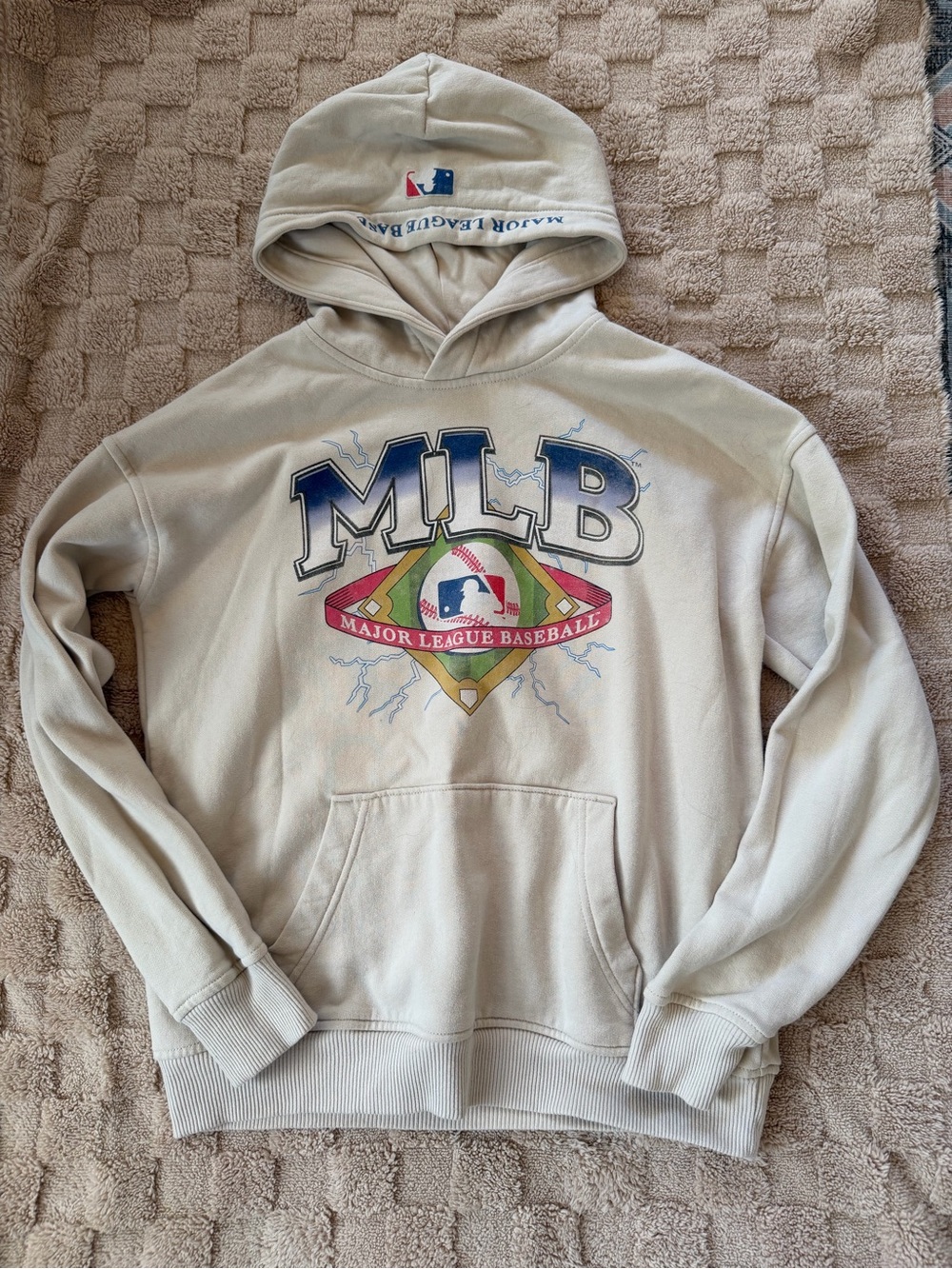 Abercrombie Kids MLB Baseball Graphic Hoodie Size 13/14 Relaxed Fit